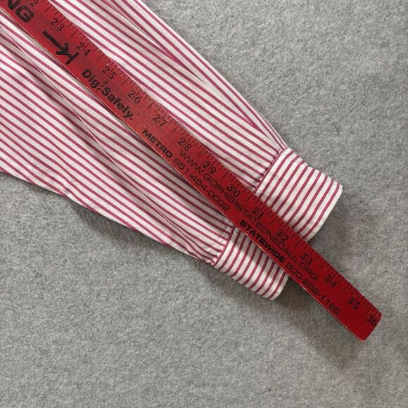 Polo Ralph Lauren Shirt XL Mens Light Red Striped‎ 100% Cotton Long Sleeve - Picture 9 of 13